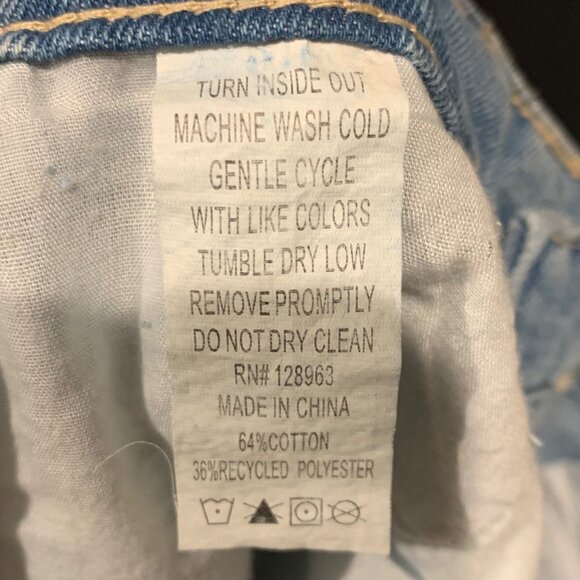 Indigo Rein High Rise High Waist Jean Shorts Cutoffs Distressed Retro Size 7 27 - Picture 10 of 10